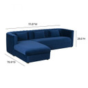 Calvin Navy Velvet Sectional - LAF