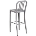 Nautical Bar Stool, Silver Metal