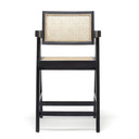 Jeanneret Design Counter Stool, Smoked Black Mahogany