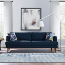 Agile Upholstered Fabric Sofa, Blue