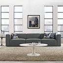 Mingle 3 Piece Upholstered Fabric Sectional Sofa Set, Gray