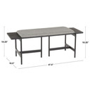 Calvin Bench Grey Fabric, Black Wood, Black Metal