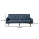 Atomic Convertible Sofa, Square Tufted Back, Blue