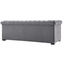 Heritage Upholstered Velvet Sofa, Gray