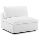 Crux Down Filled Overstuffed 5 Piece Arm Sectional Sofa, White
