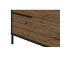 Zachary 60 Inch Wood And Metal TV Stand, 2 Drawers, Brown And Black
