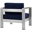 Shore Outdoor Patio Aluminum Armchair, Navy