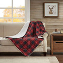 Linden Oversized Sofstpun Down Alternative Throw, Red