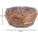 Mango Wood Natural Brown Diamond Geometric Coffee Table