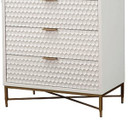 Reggie Honeycomb 5 Drawer Chest, White