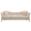 Ava Sofa in Sand Linen Fabric w/ Gold Leg