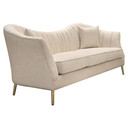 Ava Sofa in Sand Linen Fabric w/ Gold Leg