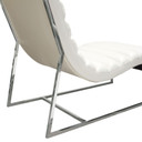 Bardot Chaise Lounge w/ Stainless Steel Frame - White