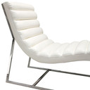 Bardot Chaise Lounge w/ Stainless Steel Frame - White