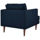 Agile Upholstered Fabric Armchair, Blue