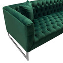 Crawford Tufted Sofa in Emerald Green Velvet