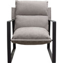 Miller Sling Lounge Chair, Grey Fabric