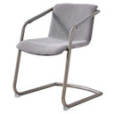 Indy Fabric Side Chair Silver Frame, Sage Gray and Velvet Gray , Set of 2