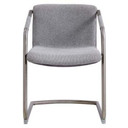 Indy Fabric Side Chair Silver Frame, Sage Gray and Velvet Gray , Set of 2