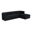 Calvin Black Velvet Sectional - RAF