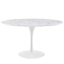 Pedestal Design 54" Round Artificial Marble Dining Table