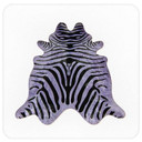 Printed Zebra On Dyed Purple Cowhide