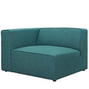 Mingle 5 Piece Upholstered Fabric Sectional Sofa Set, Teal