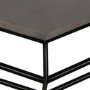 Geo Modern Concrete Coffee Table, Black Metal