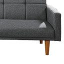 Atomic Convertible Sofa, Square Tufted Back, Light Gray