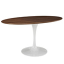 Pedestal Design 60” Oval Walnut Dining Table