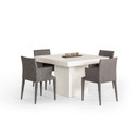 Yem Concrete Square Dining Table, Ivory