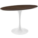 Pedestal Design 48" Oval Walnut Dining Table