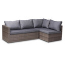 Pamela 4 Pc Outdoor Lounge Set, Grey and Brown Rattan