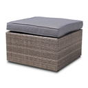 Pamela 4 Pc Outdoor Lounge Set, Grey and Brown Rattan