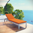 Shore Outdoor Patio Aluminum Chaise With Cushions, Orange