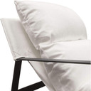 Miller Sling Lounge Chair, White Linen Fabric