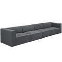 Mingle 4 Piece Upholstered Fabric Sectional Sofa Set, Gray 1