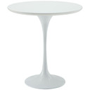 Pedestal Design 20” White Wood Side Table