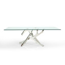 Branching Modern Glass & Silver Dining Table