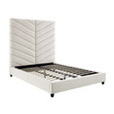 Javan Cream Velvet Bed in King