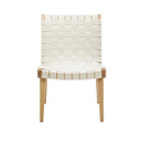 Risom Lounge Chair & Ottoman White, Natural