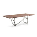 Aiken Walnut & Stainless Steel Dining Table