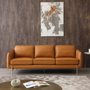 Orley Eco Leather Sofa, Honey Tan