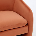 Zelma Velvet Fabric Accent Arm Chair, Alamo Terracotta