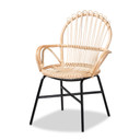 Idona Rattan and Black Metal Chair