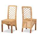 Mossey Rattan Dining Chair, Set of Two
