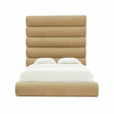 Derwin Champagne Velvet Queen Bed