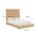 Derwin Champagne Velvet Queen Bed