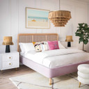 Kavall Blush Velvet Queen Bed