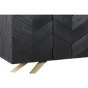 Lombardi 4 Door Sideboard Buffet in Black Brushed Wood